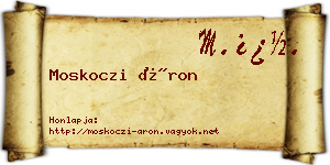 Moskoczi Áron névjegykártya