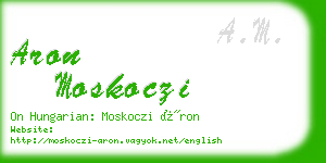 aron moskoczi business card